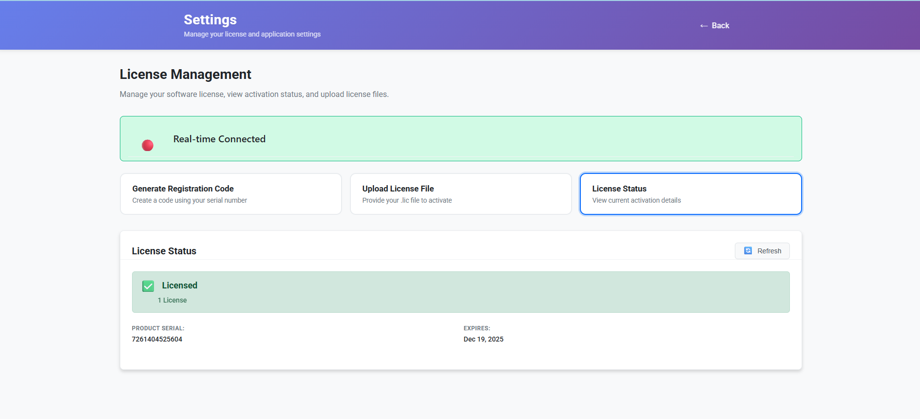 Licensing Status